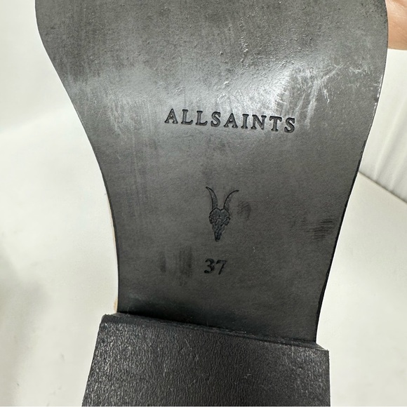 AllSaints Carlotta Western Suede Side Zip Ankle Boots Desert Sand Size 37, US 7 - Picture 9 of 13